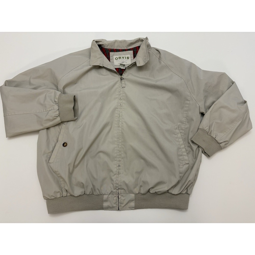 VTG Men's Orvis Harrington Flannel Lined Bomber Jacket Full Zip SZ XXL